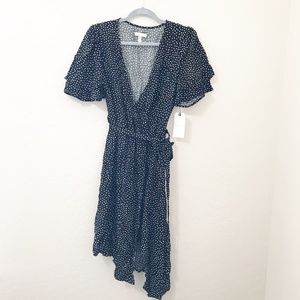 Leith Ruffle Sleeve Wrap Dress